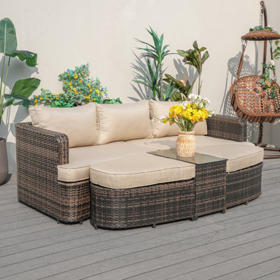 Wade Logan® Anazco 89'' Aluminum Outdoor Patio Daybed Wade Logan® Anazco 89'' Aluminum Outdoor Patio Daybed